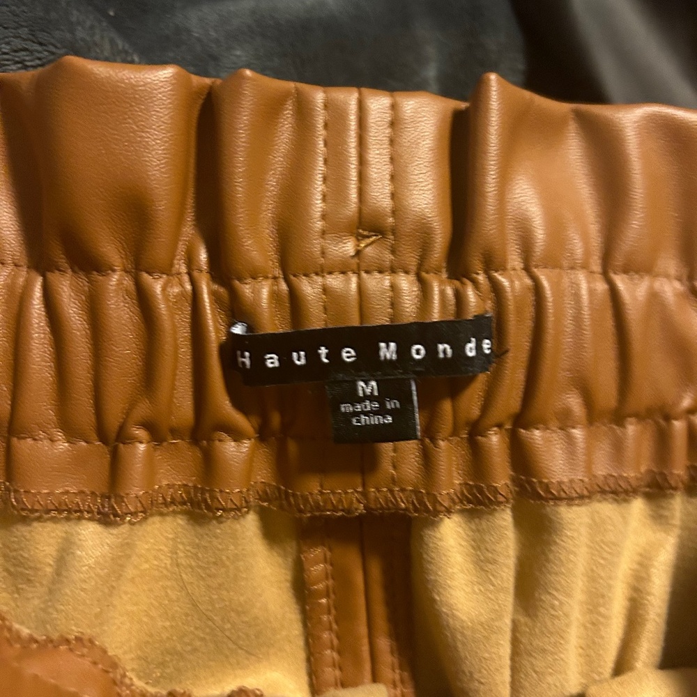 Brown leather skirt